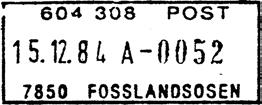 9 Type: I25N Utsendt?? FOSSLANDSOSEN LP A Innsendt?