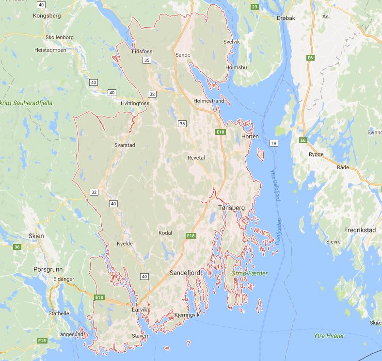 6 Områdebeskrivelse 6.1 Om Vestfold Vestfold fylke er et av de sørligste fylkene i landsdelen Østlandet.