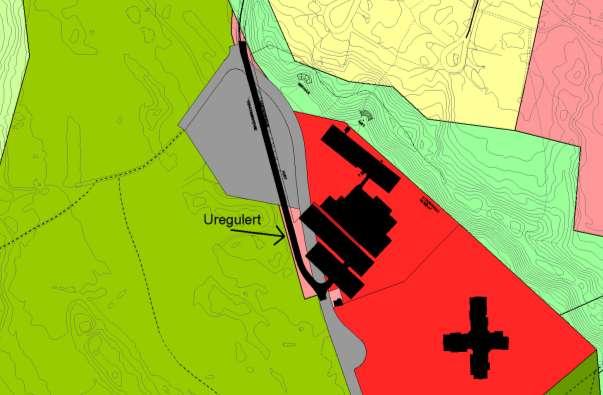 VEDLEGG: ILLUSTRASJON AV ENDRINGEN Skisse 1: De foreslåtte endringene i veitrasé, bygningsmasse og parkering