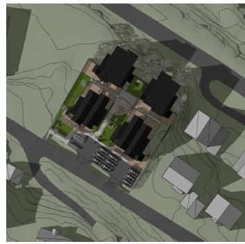 I dag er det relativt tett vegetasjon på planområdet. Utsynet mot natur og trær vil bli erstattet av utsyn mot ny bebyggelse.