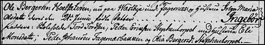 Bildet under viser dåpen til tvillingene i Vinger 20. desember 1846.