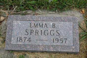 med Frederick Elmer Spriggs. Frederick var født 25.01.1879 i Bluffton, Winneshiek, Iowa av engelsk mor og amerikansk far.