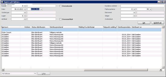 3.2 Spørre på faktura i ehandel Meny: Spørrebilder > Salg > Faktura Det er nye felter i spørrebildet for Spørring på faktura.