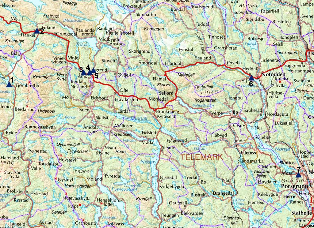 Figur 1: Alternative baser for luftambulanse (kartgrunnlag er fra Kartverket).