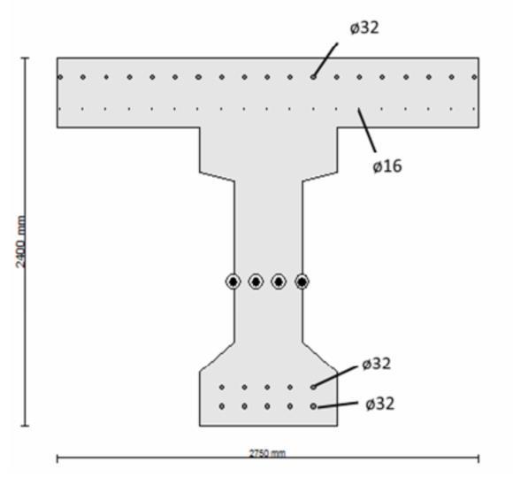 Vedlegg A: Tegningsgrunnlag Figur A11: Plassering av spennarmering mellom snitt bjelkeende og snitt bjelkemidt for