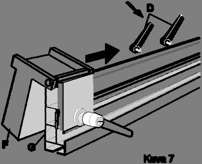 Fig.8 3.8 Montering av aluminiumsanhold på fast rullebord Fig.9 Monter to som vist i fig.