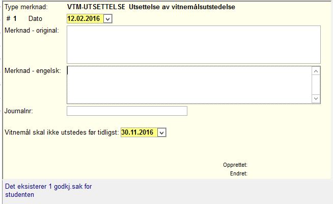 I venstre del av bildet finnes fanene Status for utdanningsplan (ikke utviklet enda), Rediger utdanningsplan og Vitnemål og DS.