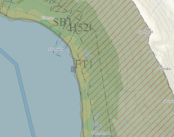 også FT1. Dette ble gjort fordi det valgte nivået på kommuneplanen er overordnet, og ikke gir en tilstrekkelig detaljert oversikt over bruken av arealet.