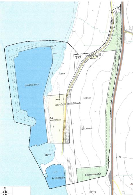 2 av 3 Fig 2 Oversiktskart reguleringsplan Aursfjord båthavn og kystkultursenter AS, 103/169 Fig 2