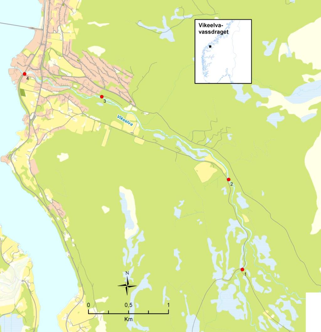 VIKEELVAVASSDRAGET I SYKKYLVEN Vikeelvavassdraget (vassdrag-nr. 097.721Z, figur 1) har et nedbørfelt på 34,1 km², og renner ut i Sykkylvsfjorden ved Vikøyra i Sykkylven kommune.