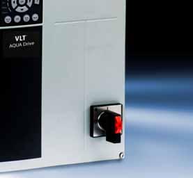 the VSD close to the pump Optional mains disconnect switch saves cost for external switch