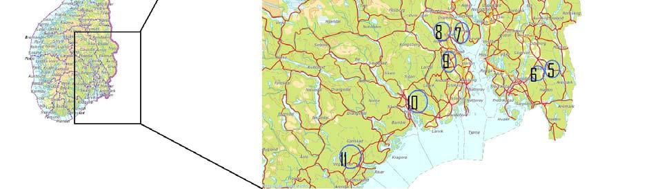 Områdene vil bli omtalt som henholdsvis høyvektsområder (område 1-3, 5-6 og 9) og lavvektsområder (område 7, 8, 10 og 11).