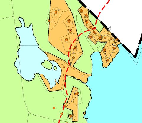 gangsbehandling i desember 2014 er kun tatt med for de områdene som det var innsigelse til. Kart nr. 1 Nye byggegrenser for hytteområdene på Bua Kart nr.