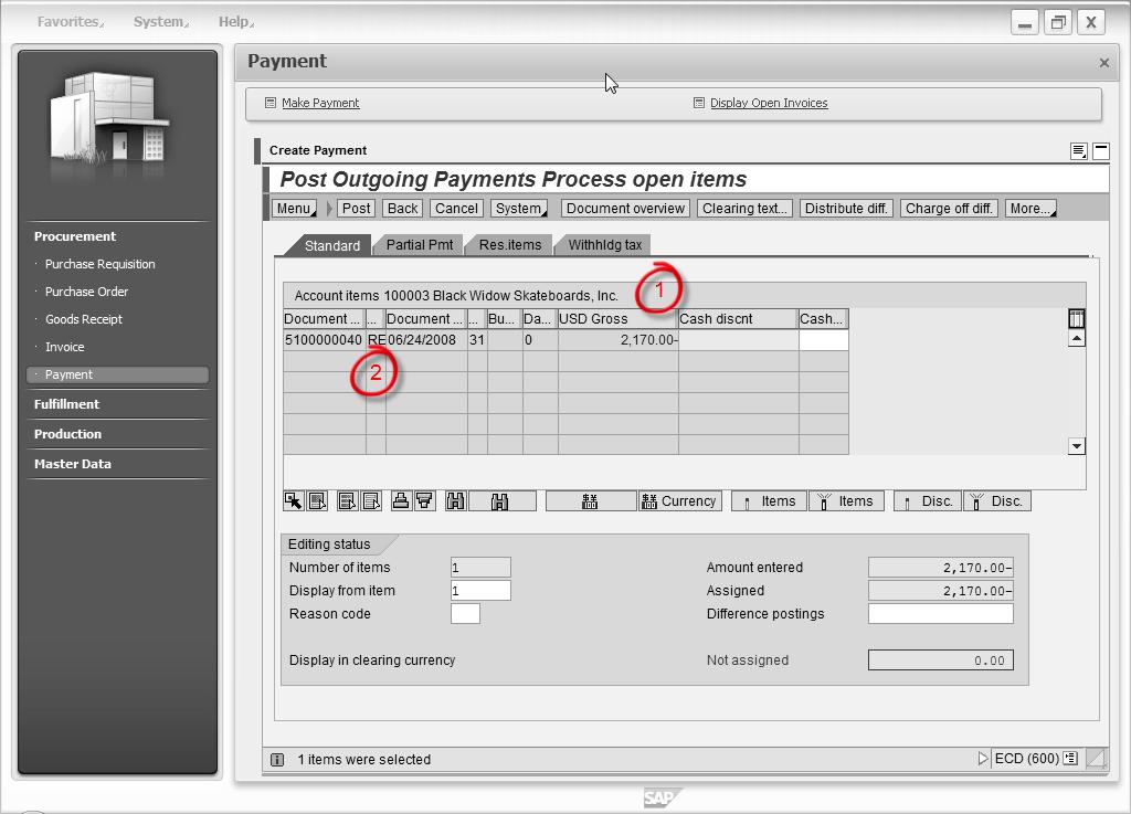 Vender Payment in SAP Processing (69) Betal