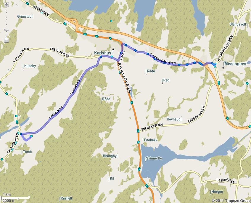 8 Turnr 835-22-23 Råde Tomb skole - Karlshus - Missingmyr Avgang 14:35 14:45 Ankomst 14:55 15:05 To Fr Kjørelengde (km)