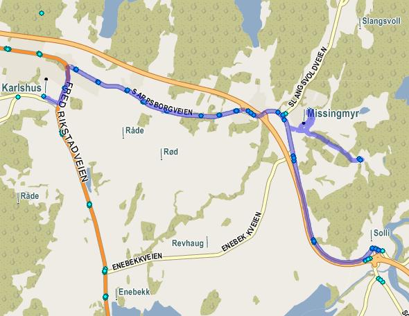 21 Turnr 816-4-5 Karlshus skole Karlshus skole - Missingmyr - Solli Avgang 12:50 13:25 Ankomst 13:10 13:45 Ma On Kjørelengde (km)