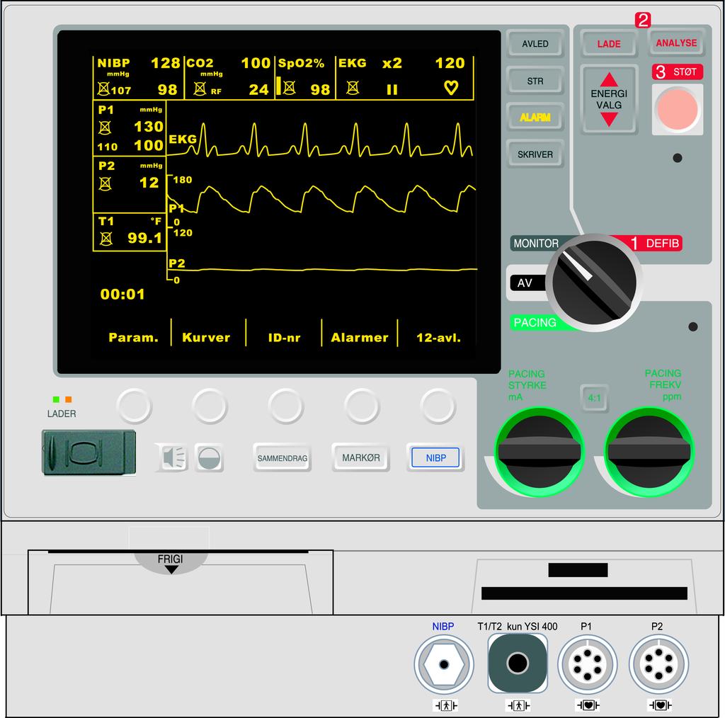 M Series CCT-defibrillator Introduksjon M Series CCT er en M Series defibrillator med ekstra visningsfunksjoner. De følgende avsnitt beskriver disse funksjonene.
