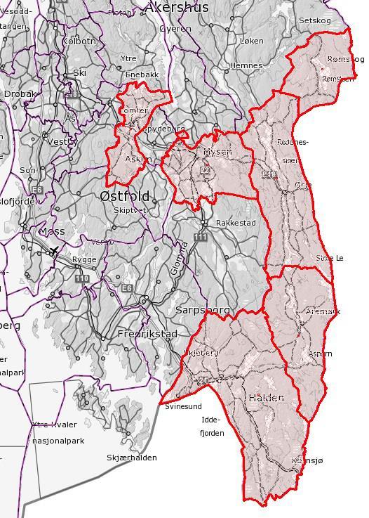 Status pågående prosjekter Østfold AR5 2016 Halden har ikke hatt ajourføring siden 2006. Ajourføringen gjøres på grunnlag av omløpsfoto 2015.