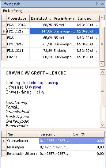 58 6.1.4.2 Anbudsvinduet 58 Erfaringssøk Når du velger erfaringssøk, så vil et tomt vindu vises på høyre side.