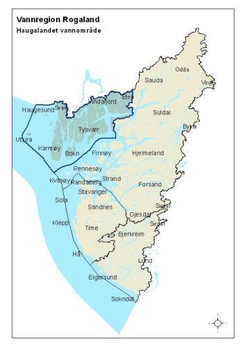 Haugalandet vannområde Vannområdet ble opprettet i 2010, samtidig som planfasen ble startet opp. Vannområdet består av 6 kommuner; Haugesund, Karmøy, Tysvær, Vindafjord, Bokn og Utsira.