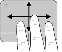 Når du skal rotere den andre veien, fører du høyre pekefinger fra klokken tre til klokken tolv. MERK: Rotering er deaktivert fra fabrikk.