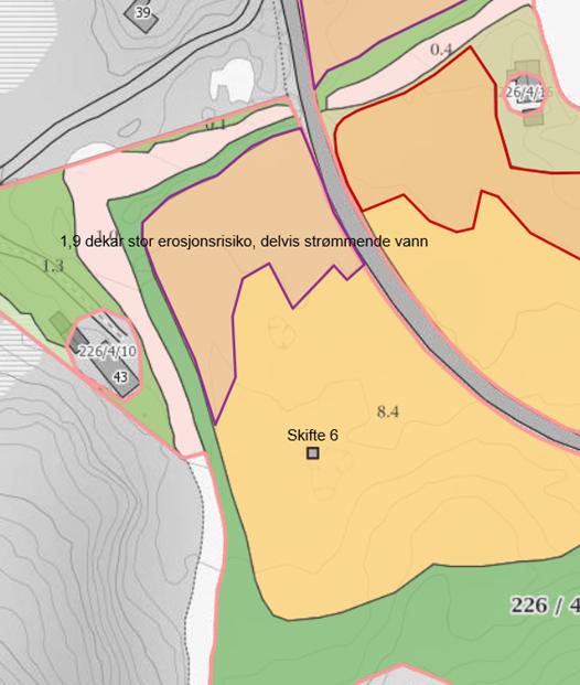 Innherred samkommune - Landbruk og naturforvaltningen Side 5 av 6 Skifte 6: For skifte 6 er det elva Sandåa som er utfordringa.