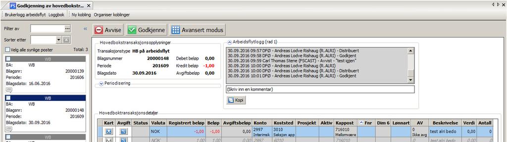 Attestere/godkjenne oppgave Alle oppgavene du har på valgt trinn vises i bokser til venstre i bildet. Trykk på boksen du ønsker å se nærmere på. Detaljer om bilaget vil vises i høyre del av vinduet.