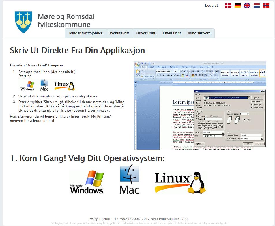 1) RICOH PCL6 Universaldriver V.4.9.0.0 2) RICOH PCL6 Universaldriver V.4.11.0.0 Litt avhengig av hva dere har på lokal pc.