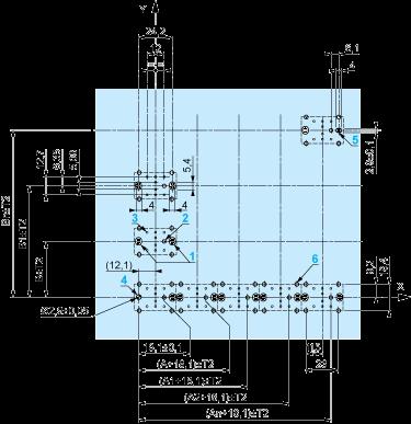 A: 30 mm min. / 1.18 in. min. B: 40 mm min. / 1.57 in. min. Printed Circuit Board Cut-outs (Viewed from Electrical Block Side) Dimensions in mm A: 30 mm min. B: 40 mm min. Dimensions in in. A: 1.