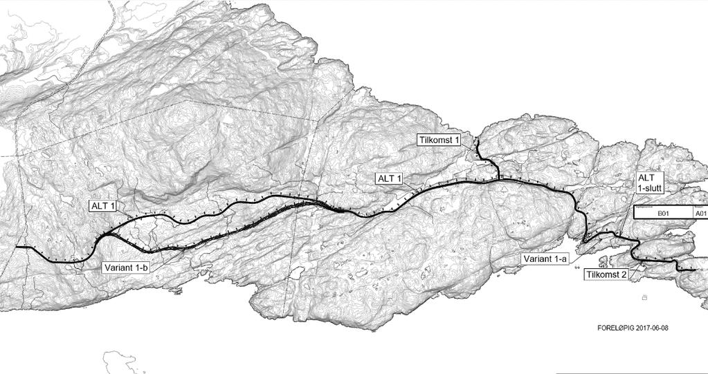 Dette skaret består av drenert myr. I Garnvika streifar traseen i utkanten av ei graskledd flate som er avgrensa av berg i alle retningar. Traseen vil her gå heilt ute i fjøra.