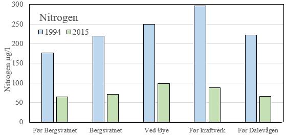 SAMLET VURDERING AV VASSDRAGET Undersøkelsen av Bergsdalsvassdraget sommeren 2015 viste et næringsfattig og lite forurenset vassdrag.