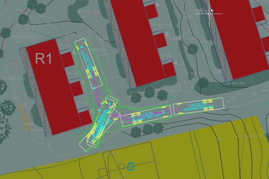 4. Nedkjørsel p-kjeller for gjesteparkering. Hadde vært fint hvis dere kan komme med en anbefaling for denne (bredde og minste svingradius). Det er omtrent 12 stk gjesteparkering i kjelleren.