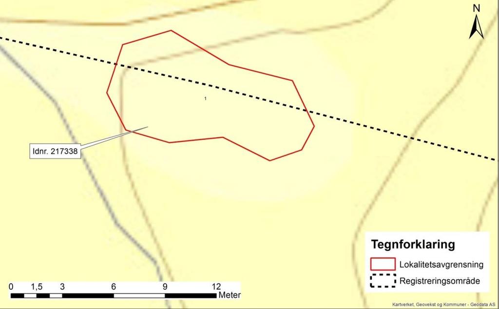 Idnr 217338. Rydningsrøyslokalitet fra nyere tid på Melby gbnr.