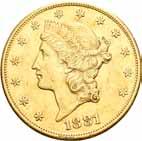 Utenlandske gullmynter 1327 1327 20 dollar 1881 S F.