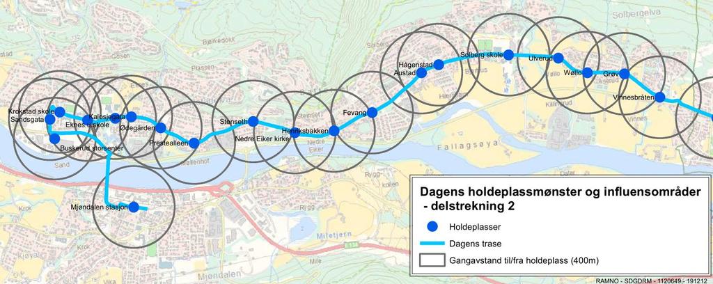 UTREDNING 25 (122) også føre til at man finner det mer hensiktsmessig å opprette nye holdeplasser mellom to man legger ned. 4.