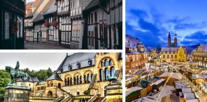 I gatene kan dere beundre mange flotte bindingsverkshus, de eldste ble oppført rundt år 1400. Goslar (55.8 km) Goslar er den største byen i fjellområdet Harz.