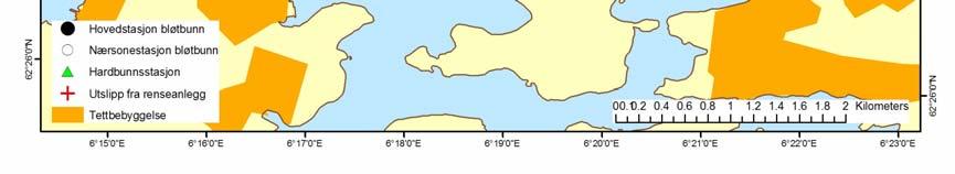 undersøkelser av sublittoral bløtbunnsfauna i det marine miljø. Det ble gjort innsamling på 4 hovedstasjoner og 8 nærsonestasjoner i august 2003 (Figur 3- Figur 5).