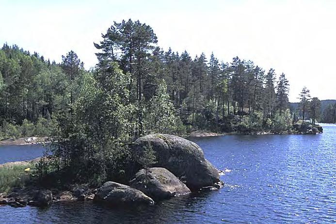 Slike småvann er gjerne attraktive turmål. Aremark/Østfold. Dyrka mark dekker vel 13 % av reg.