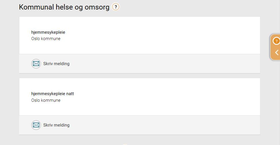 fra kommunen vil de være synlige her under seksjonen