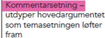 Struktur Tekst Språklige trekk Over:krift: Emne; utf ormet som en på stand eller et spø rsmål Skal vi ha en leksefri skole?