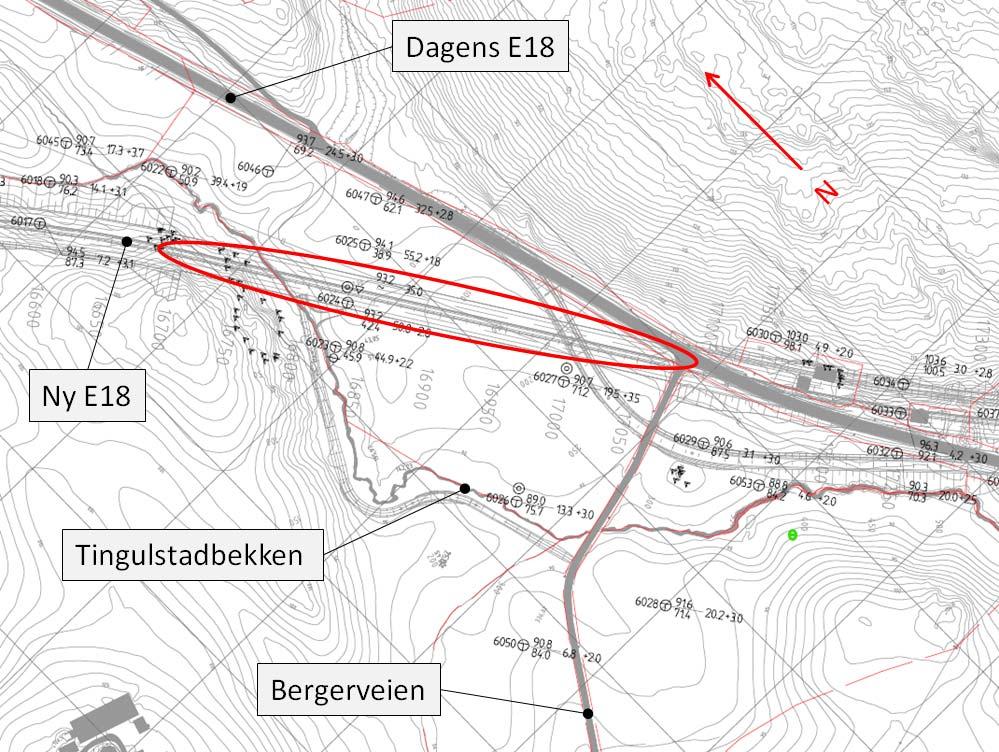 Figur 2: Utsnitt av borplan Grunnforhold Grunnforholdene i området er beskrevet i notat 125103-RIG-NOT-007 og kort oppsummert i det følgende.