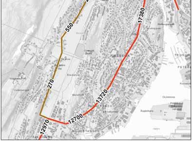 trafikksituasjonen for aktuelle veier, disse er Å (årsdøgntrafikk) Prosentvis