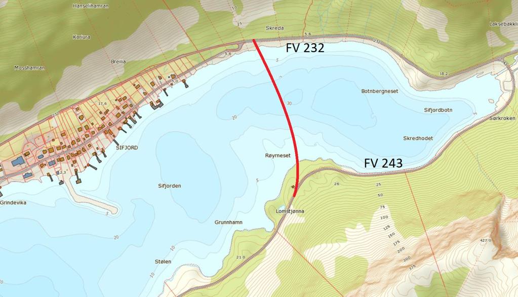 1.3 Beskrivelse av brustedet Sifjorden ligger i Torsken kommune på Senja. Området nær fjorden tilhører Ånderdalen nasjonalpark, og naturen rundt fjorden har høy landskapsverdi.