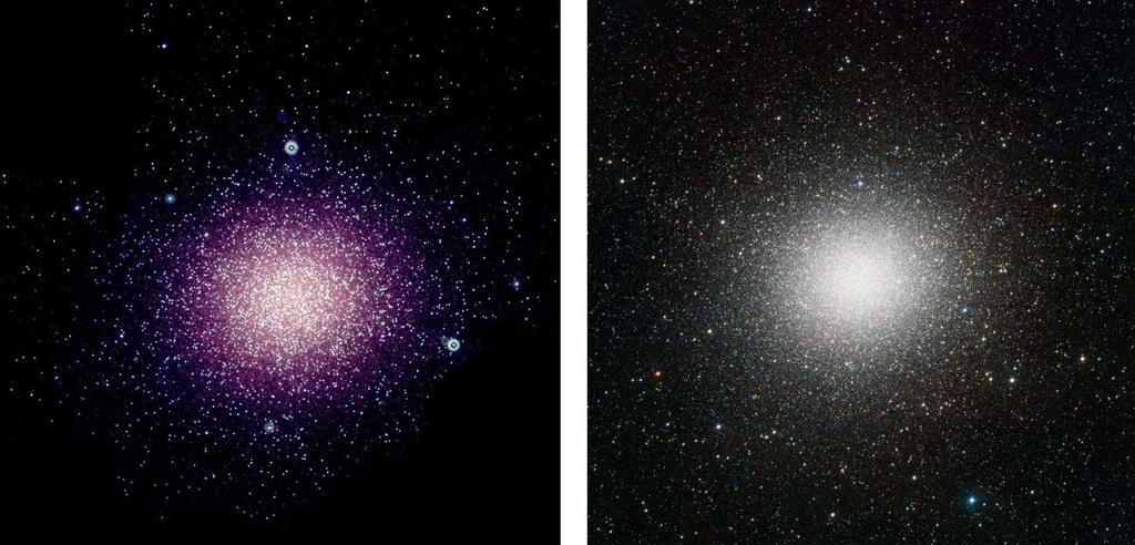 Observasjoner i ultrafiolett Kulehopen Omega Centauri Mange massive stjerner lyser sterkest i UV.