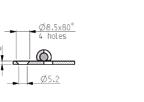 2,0 mm Forpakning 10 stk 51 01 20 HENGSEL FIRKANTET 19 +19