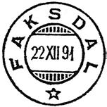 1891 FAKSDAL Innsendt?? FOSNESVÅGEN FOSNESVAAGEN brevhus opprettet fra 01.07.