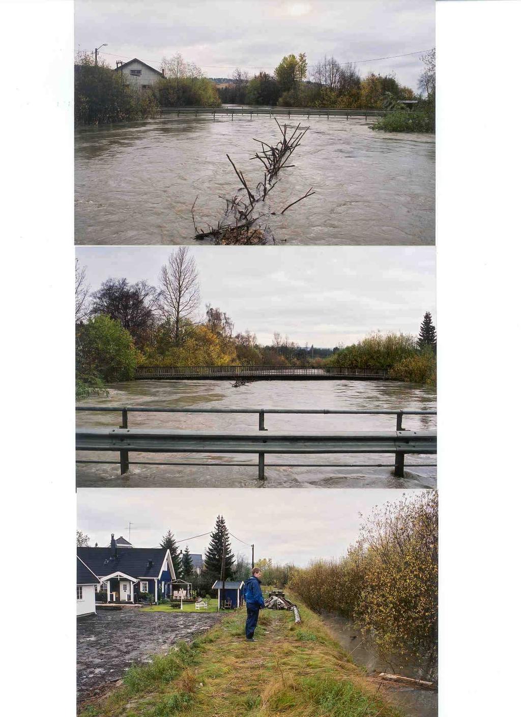 4.4 Spesielt om flomverk Ved vurdering av areal bak flomverk, er det tatt utgangspunkt i at flommer det er beregnet vannlinje for, langs hele flomverket ikke når høyere enn 0,5 m under toppen av