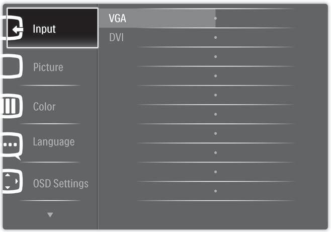 2. Sette opp skjermen Beskrivelse av skjermmenyen Hva er On-Screen Display (OSD)? Skjermmenyene (On-Screen Display - OSD) er en funksjon som alle Philips-skjermer er utstyrt med.