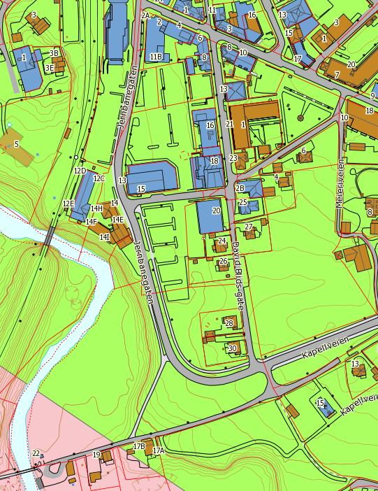 GEOTEKNISK DATARAPPORT SAGTOMTA MYSEN Grønt område (undersøkelsesområdet): Rosa område i sørvest