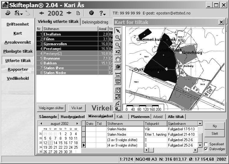 Dersom du kun får opp kartbildet med teksten Velg et kart fra kartmenyen må du 1. velge et kart fra menyen Kart eventuelt lese inn et kart (se forklaring på side 56).